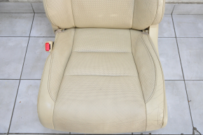 Driver's seat Toyota Highlander 14-19 with airbag, beige leather, electric, with ventilation, worn