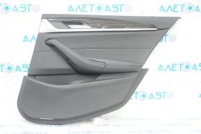 Door trim card rear right BMW 5 G30 17-23 leather black, pokes on leather