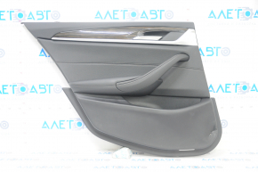 Door trim card rear left BMW 5 G30 17-23 leather black, dented, scratches