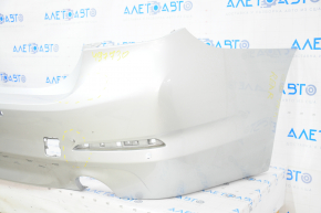 Bare rear bumper BMW 5 G30 17-20 for parking sensors, silver, pressed, crack