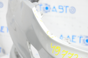 Bare front bumper BMW 5 G30 17-20 for parking sensors, silver, dented, broken mount, cracks