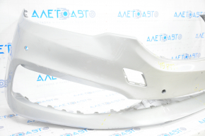 Bare front bumper BMW 5 G30 17-20 for parking sensors, silver, dented, broken mount, cracks