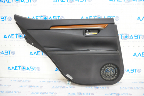 Door trim card rear left Lexus ES300h ES350 13-18 black with black insert leather, armrest leather, molding under wood gloss, scratch
