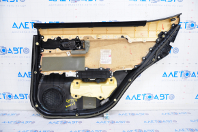 Door trim card rear left Lexus ES300h ES350 13-18 black with black insert leather, armrest leather, molding under wood gloss, scratch