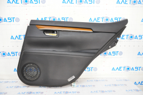 Door trim card rear right Lexus ES300h ES350 13-18 black with black insert leather, armrest leather, molding under wood gloss, scratches