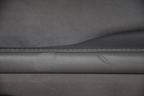 Door trim card front right Lexus ES300h ES350 13-18 black with black insert leather, armrest leather, molding under wood gloss, dents, scratch
