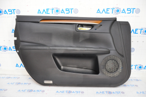 Door trim card front left Lexus ES300h ES350 13-18 black with black insert leather, armrest leather, molding under wood gloss, under seat memory, leather defect