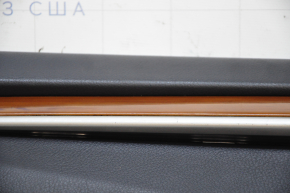Door trim card front left Lexus ES300h ES350 13-18 black with black insert leather, armrest leather, molding under wood gloss, under seat memory, leather defect