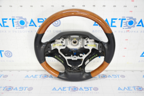 Naked steering wheel Lexus ES300h ES350 13-15 prerest, black leather, light wood, cracked leather