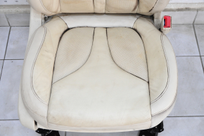 Passenger seat Lincoln MKC 15- with airbag, electric, beige leather, for dry cleaning, worn, torn, backrest drive, tilt and lift of the cushion does not work