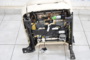 Passenger seat Lincoln MKC 15- with airbag, electric, beige leather, for dry cleaning, worn, torn, backrest drive, tilt and lift of the cushion does not work
