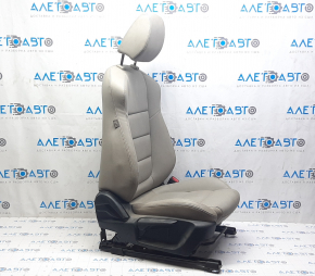 Passenger seat Mazda 6 16-17 with airbag, manual, beige leather, scratches on plastic