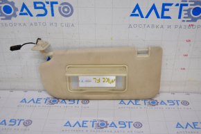 Left visor Lincoln MKC 15 - beige, with control, with backlight, without hook, for dry cleaning