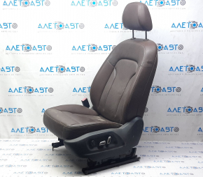 Driver's seat Audi Q5 8R 09-17 with airbag, electric, brown leather, scuffs on leather