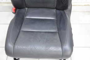 Driver's seat Toyota Avalon 13-18 with airbag, electric, heating, ventilation, leather black, scratches on plastic