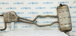 Exhaust line middle part with barrel Porsche Cayenne 958 11-17 Hybrid is dented, cuts