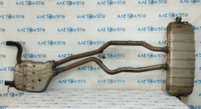 Exhaust line middle part with barrel Porsche Cayenne 958 11-17 Hybrid is dented, cuts