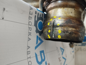 Exhaust line middle part with barrel Porsche Cayenne 958 11-17 Hybrid is dented, cuts
