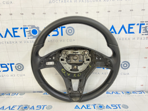 Naked steering wheel Infiniti QX30 17-19 leather black, white stitching, without overlay
