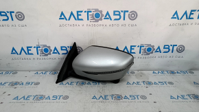 Side mirror left Nissan Rogue 17-20 15 pins, silver, heated, turn signal, camera