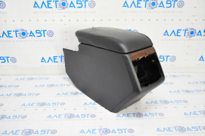 Console center armrest Toyota Avalon 13-18 leather black scratches, cracked armrest, under air duct and control, without air duct and control