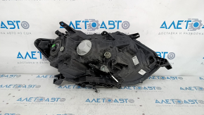 Headlight front left Nissan Rogue 17- halogen, with mount, varnish, sand