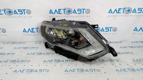 Headlight front right Nissan Rogue 17- halogen, with mount, varnish, sand
