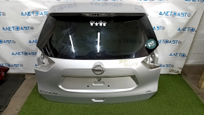 Trunk door complete with glass Nissan Rogue 17-20 silver K23, with molding, with emblems, (SL), with tilt sensors, with wiring