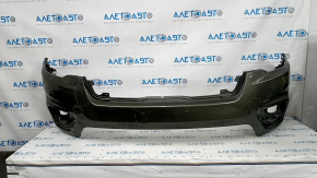Bare front bumper upper part Jeep Cherokee KL 19-21 without parking sensors, without plug towing hook, green, pressed, scratches