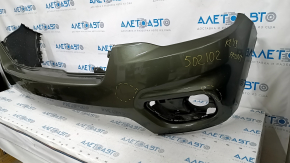 Bare front bumper upper part Jeep Cherokee KL 19-21 without parking sensors, without plug towing hook, green, pressed, scratches