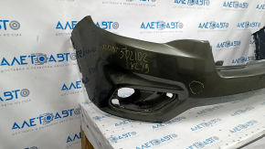 Bare front bumper upper part Jeep Cherokee KL 19-21 without parking sensors, without plug towing hook, green, pressed, scratches