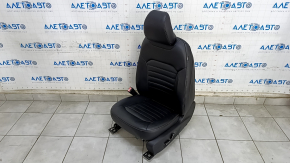 Driver's seat Ford Fusion mk5 17-20 with airbag, leather black, electric, heated, cracked
