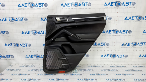Door trim card rear right Porsche Cayenne 958 11-17 black, with tweeter, armrest black leather, molding black gloss, scratches