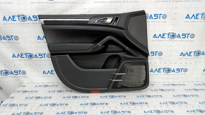Door trim card front left Porsche Cayenne 958 11-17 black, with tweeter, armrest black leather, molding black gloss, swollen varnish and chrome