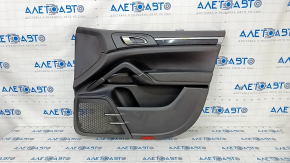 Door trim card front right Porsche Cayenne 958 11-17 black, with tweeter, armrest black leather, molding black gloss, scratches, varnish swelled