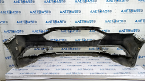Front bumper bare Ford Fusion mk5 17-18 white YZ, without parking sensors, dented, scuffed, scratches, broken fasteners