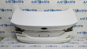 Ford Fusion mk5 17-20 trunk lid with trim, handle and number plate light, white YZ bumper