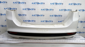 Rear bumper assembly Ford Fusion mk5 13-18 white, for 1 pipe, without parking sensors, scratches