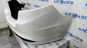 Rear bumper assembly Ford Fusion mk5 13-18 white, for 1 pipe, without parking sensors, scratches
