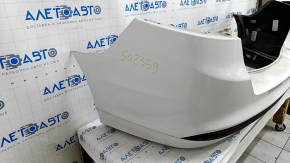 Rear bumper assembly Ford Fusion mk5 13-18 white, for 1 pipe, without parking sensors, scratches