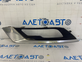 Front bumper grille left Ford Fusion mk5 17-18 under fog lights LED gloss, with chrome molding, sand