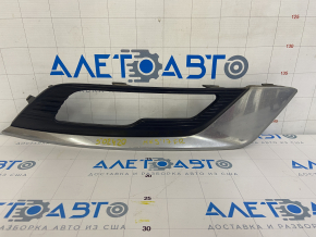 Front bumper grille right Ford Fusion mk5 17-18 under fog lights LED gloss, with chrome molding, sand