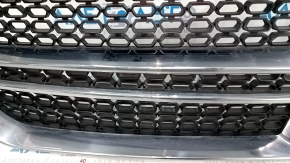 Grille radiator grill assembly Dodge Durango 14-20 with emblem, grille black type 2, chrome frame, sand on chrome