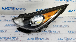 Headlight front left complete Kia Niro 17-19 HEV, PHEV with bracket, halogen, LED DRL, sand, for polishing