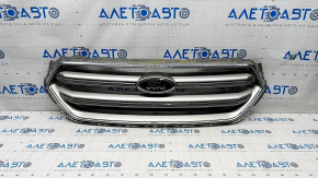 Radiator grill grill Ford Escape MK3 17-19 rest gray with chrome with emblem, scratches, sand