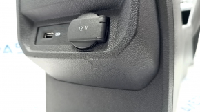 Central console armrest and cup holders VW Tiguan 18-20 leather black, scratch