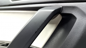 Door trim card front left VW Tiguan 18-24 black, gray leather insert, armrest leather black, scratches