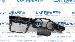 Central dashboard trim VW Tiguan 18-24 gloss black, with air ducts