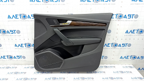 Door trim card front right Audi Q5 80A 18-20 black, with wood insert, black armrest, tear