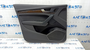 Door trim card front left Audi Q5 80A 18-20 black, with wood insert, black armrest